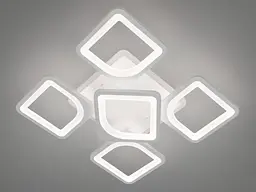 Люстра стельова LED Diasha S8060/4+1WH, 85W, 3200K-6500K, білий метал, сучасний стиль для дому - мініатюра 4