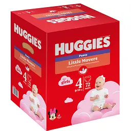 Набір підгузки-трусики для дівчаток Huggies Little Movers Pants 4 (9-14 кг) 72 шт. - мініатюра 2