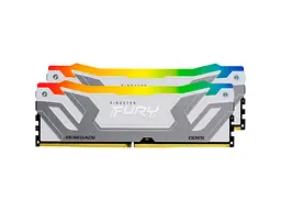 Пам'ять для настільних комп'ютерів Kingston FURY 48 GB (2x24GB) CUDIMM DDR5 8400 MHz Renegade Silver/White RGB (KF584CU40RWAK2-48) - мініатюра 2