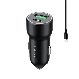 Автомобільний зарядний пристрій HAVIT HV-CC613 20W USB+USB-C HAVIT (27959-000) - мініатюра 4