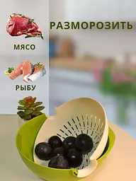Миска ковш друшляк 2 в1 MESH STRAINER Drain Basket Зелений 84557 - мініатюра 7