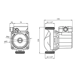 Насос циркуляційний Forwater WRS 25/4-130 Grey (Wilo) CV031889 - мініатюра 2