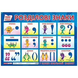 Навчальний плакат Розділові знаки 15104144 формат 50 х 70 см