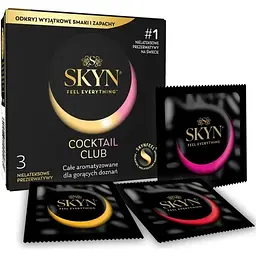 Презервативи Skyn Cocktail Club 3 шт, смаки Pina Colada, Cherry Sunrise та Passion Daiquiri - мініатюра 2