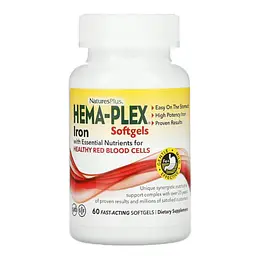 Железо Hema-Plex 60 Fast-Acting Softgels NaturesPlus vit0005969