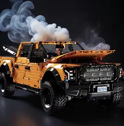 Конструктор Технік Позашляховик Пікап Technic, 1480 деталей — Помаранчевий джип 4х4 - мініатюра 1