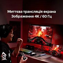 USB-C хаб UGREEN CM511 5 в 1 3 USB-A и 1 USB-C для данных теоретически до 5 Гбит/с DisplayPort 4K 60 Гц 2K 120 Гц 1080p 144 Гц вход USB-C PD 3.0 до 100 Вт сквозная зарядка для видео нужен USB-C с DisplayPort Alt Mode дублирование/расширение HDR G-Sync AMD FreeSync Windows macOS Linux без драйвера хаба Steam Deck и ROG Ally требуют питания PD Android iOS iPadOS требуют полнофункционального USB-C встроенный кабель 0,3 м космический серый (75642) - миниатюра 9