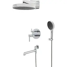 Душова система прихованого монтажу Koer KB-66029-01 3 функції Black KR5483, Хром