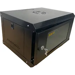 Шафа настінна GEAR 6U 19'' 530x400x300 мм, + полиця 19", чорна (GWMSN-6U)