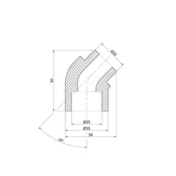 Кутник PPR Thermo Alliance 25, 45° DSE902