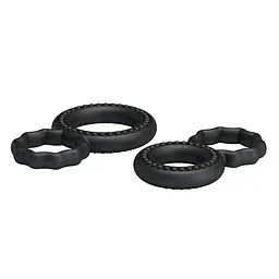 Ерекційне кільце Baile Cock Rings, набір 2 шт (чорний) - мініатюра 4
