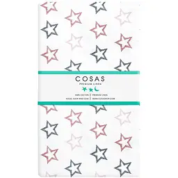 Простирадло Cosas полуторне 155х240 clear stars, рожевий (StarsClear_GreyRose_155s)