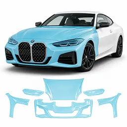 Антигравійна захисна бронеплівка за лекалами для BMW 4 Series G22 2020-2024 - передня частина авто (капот бампер фари крила)