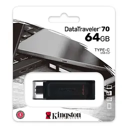 USB флеш накопичувач Kingston 64GB DataTraveler 70 USB 3.2 / Type-C (DT70/64GB) - мініатюра 3