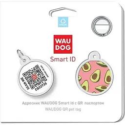 Адресник для собак і котів Waudog Smart ID з QR паспортом Авокадо 2, S, діаметр 25 мм - мініатюра 5