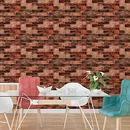 R179-2-3 Панель стінова Sticker Wall в рулоні 3D 700мм x 3.08м x 2мм BROWN цегла D SW-00002537 - мініатюра 6