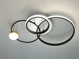Люстра стельова LED Diasha MX2987-3S WH+BK, 45Вт, білий+чорний, сучасний стиль для вітальні, спальні, коридору - мініатюра 3