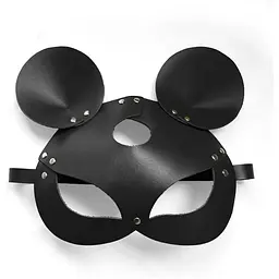 Шкіряна маска зайчика Art of Sex - Mouse Mask, колір Чорний - мініатюра 3