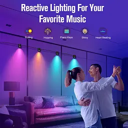 Настінна LED лампа RGB Intelligent wall lamp 4 pcs with Bluetooth European plug with app Black Epik teh0029714 - мініатюра 2