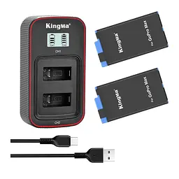 3-Pack KingMa GoPro SPCC1B для Max Max 360 (2 АКБ KingMa SPCC1B та 1 ЗУ на дві батареї)