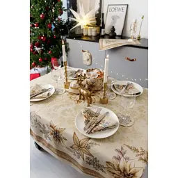 Скатертина Прованс гобеленова Золоте свято 135х300 см (036323) - мініатюра 7