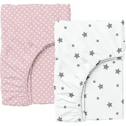 Набір простирадл на резинці Cosas ROSE DOTS/ GREY STARS 160х200х20 см (Set_DropRose_StarGrey_160x200_2)