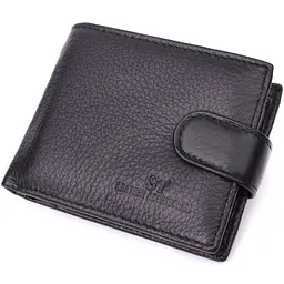 Невеликий місткий гаманець із натуральної шкіри ST Leather 22456 чорний - мініатюра 5