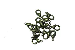 Карабіни маленькі різні кольори ≈1×0.7 см 50 шт. антик - мініатюра 2