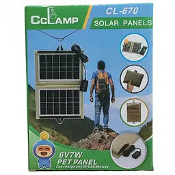 Сонячна панель трансформер 7Вт зарядка від сонця зелена CcLamp CL-670 Solar Panel - мініатюра 6