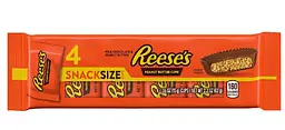 Шоколадні цукерки Reese's Milk Chocolate Snack Size Peanut Butter Cups 4шт, 62г