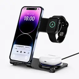 WiWU WI-W005 — бездротова зарядна станція 3 в 1 для iPhone, Apple Watch та AirPods - мініатюра 4
