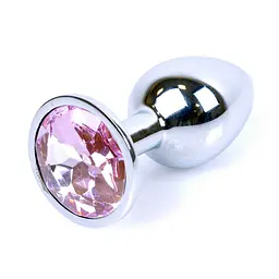 Анальна пробка B-Series Jewellery Silver Plug Rose, 7х2.7 см, рожевий
