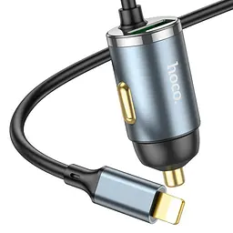 Адаптер автомобільний HOCO Lightning Cable car charger NZ7 1USB 20W сірий - мініатюра 7