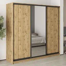 Шафа-купе тридверна MebelStar Комбо BG 2ДСП/Дзеркало 220x45x210 см Дуб тахо (MBS-9212)