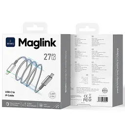 Дата кабель WIWU C083 Maglink Type-C to Lightning 27W 1 м Grey - мініатюра 5