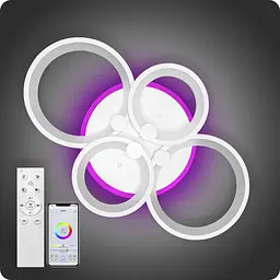 Люстра світлодіодна 517 Light 3color з пультом 112Вт Білий (01366)
