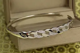 Браслет бенгл Xuping Jewelry Плетениця 60 мм 8 мм на руку від 17 см до 19 см сріблястий - мініатюра 2