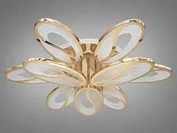 Люстра стельова LED Diasha 8090/6+3G, 150W, 4100K, золото, сучасний стиль з пультом та диммером - мініатюра 8