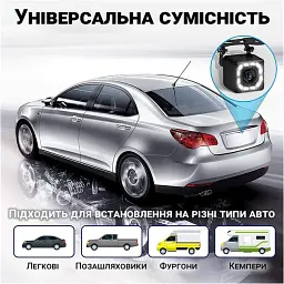 Камера заднього виду Podofo K0197P камера паркування 170° Black (18699) - мініатюра 6