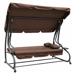 Садова гойдалка 230см до 350кг 4P Garden Comfort чотиримісна, розкладна, з подушками та підстаканниками - мініатюра 2