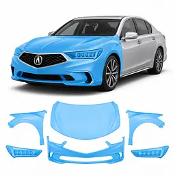Антигравійна захисна бронеплівка за лекалами для Acura RLX I facelift 2018-2020 - передня частина авто (капот бампер крила))