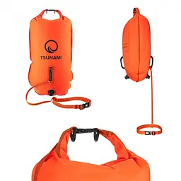 Буй для плавання TSUNAMI надувний 2 в 1 Orange (P-5907739312716) - мініатюра 6