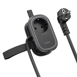 Мережевий фільтр Hoco NS7 Sharp 1 position(PD20W/1C2A) desktop socket(EU) Чорний - мініатюра 3