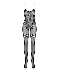 Бодістокінг Obsessive Bodystocking F213 XL/XXL імітація мереживного боді та гумки для панчох XL/XXL - мініатюра 5