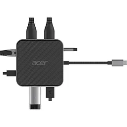 USB-Хаб Acer 7-in-1, 8K, HDMI, DP, 2xUSB3.2, USB-C, RJ45, 3.5mm AP (HP.DSCAB.013) - мініатюра 4