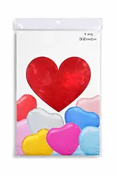 Фольгована кулька Foil Balloon "Серце" 81см (32") 1 шт наповнення повітрям або гелієм для тематичних вечірок Червоний - мініатюра 2