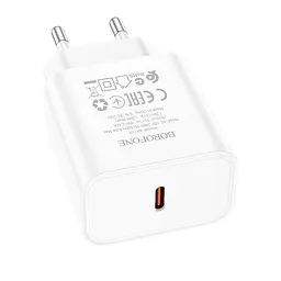 Адаптер мережевий BOROFONE Power single port charger BA71A 1Type-C 20W чорний - мініатюра 5