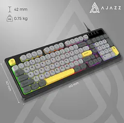 Провідна ігрова клавіатура Ajazz AF-BGY-98 USB Black-Gray-Yellow - мініатюра 13