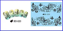 Наклейки для ногтей Бабочки BD-020