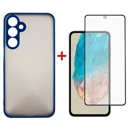 Чохол до мобільного телефона Dengos Samsung Galaxy M35 5G Matte + glass Blue (DG-KM-108) - мініатюра 1